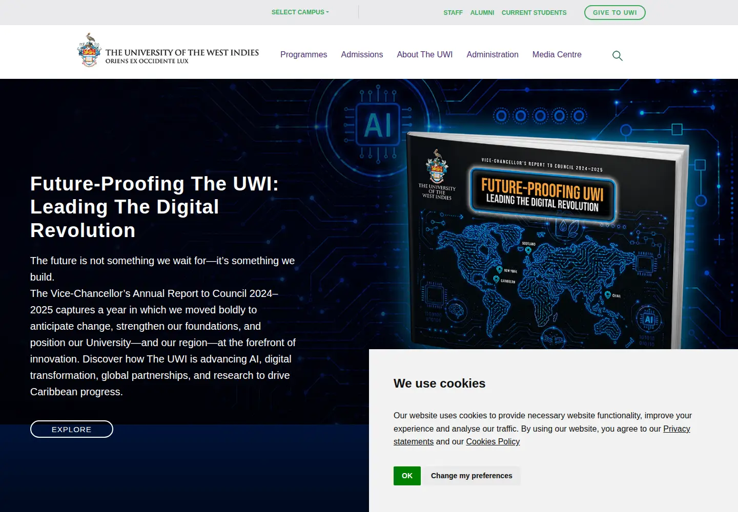Screenshot of uwi.edu