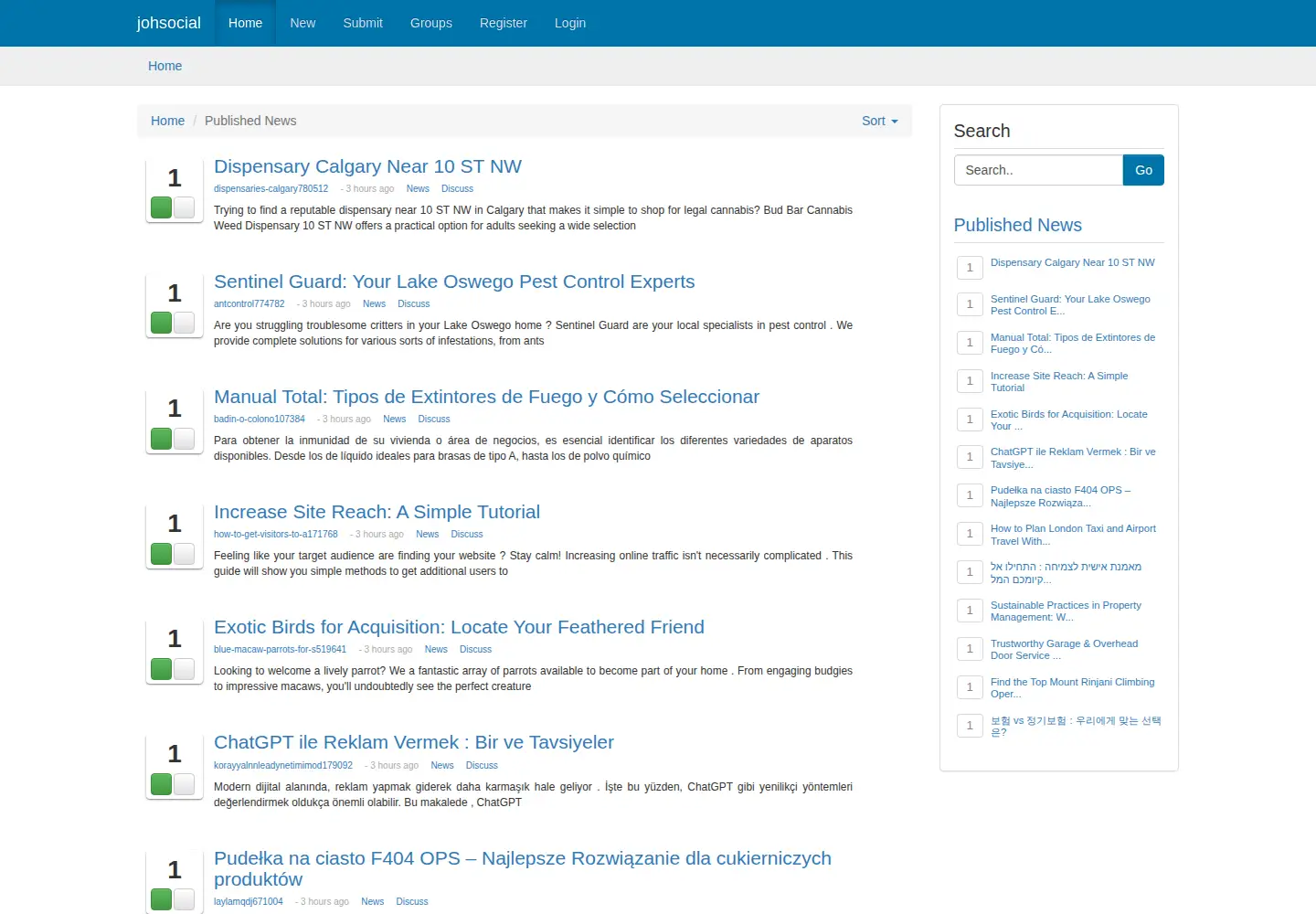 Screenshot of johsocial.com