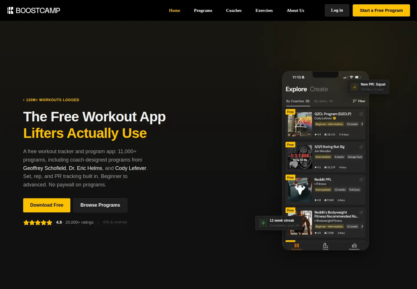 Screenshot of boostcamp.app