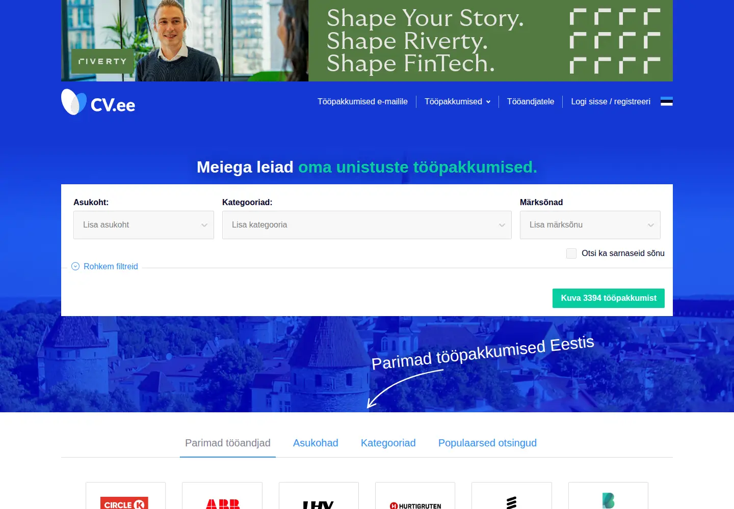 Screenshot of cv.ee