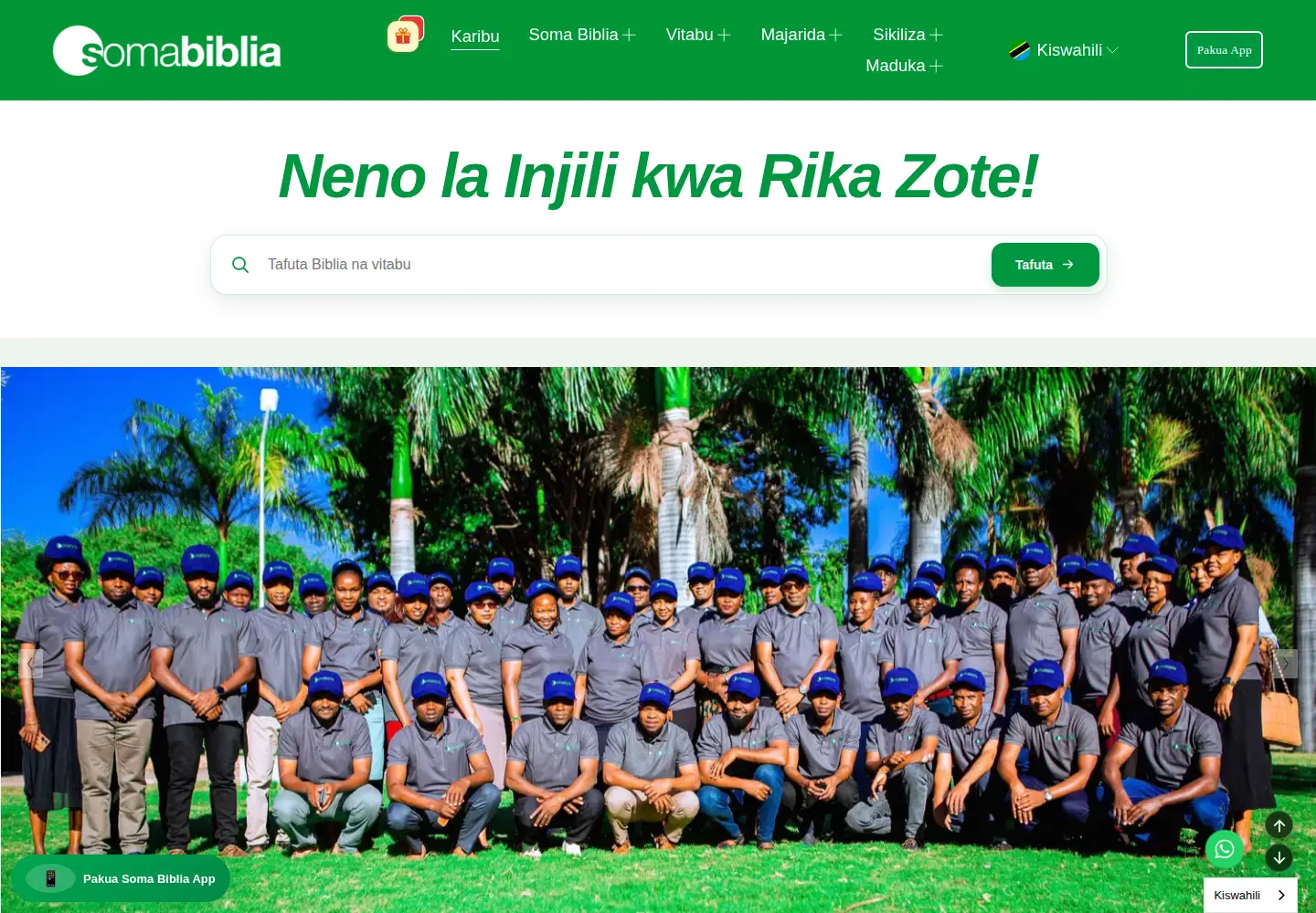 Screenshot of somabiblia.or.tz