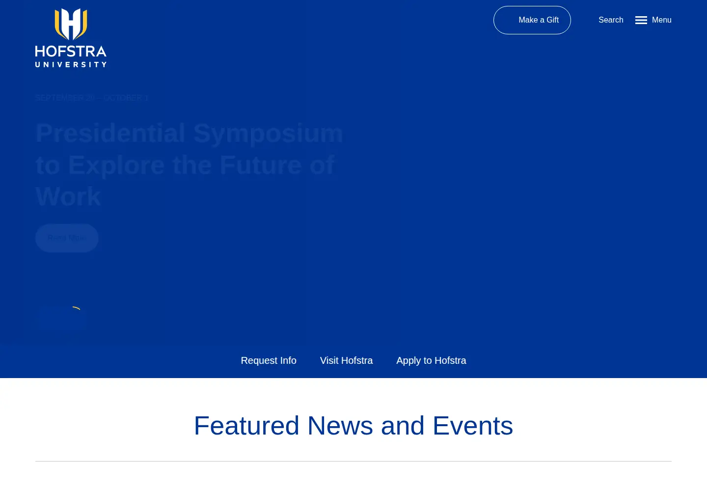 Screenshot of hofstra.edu
