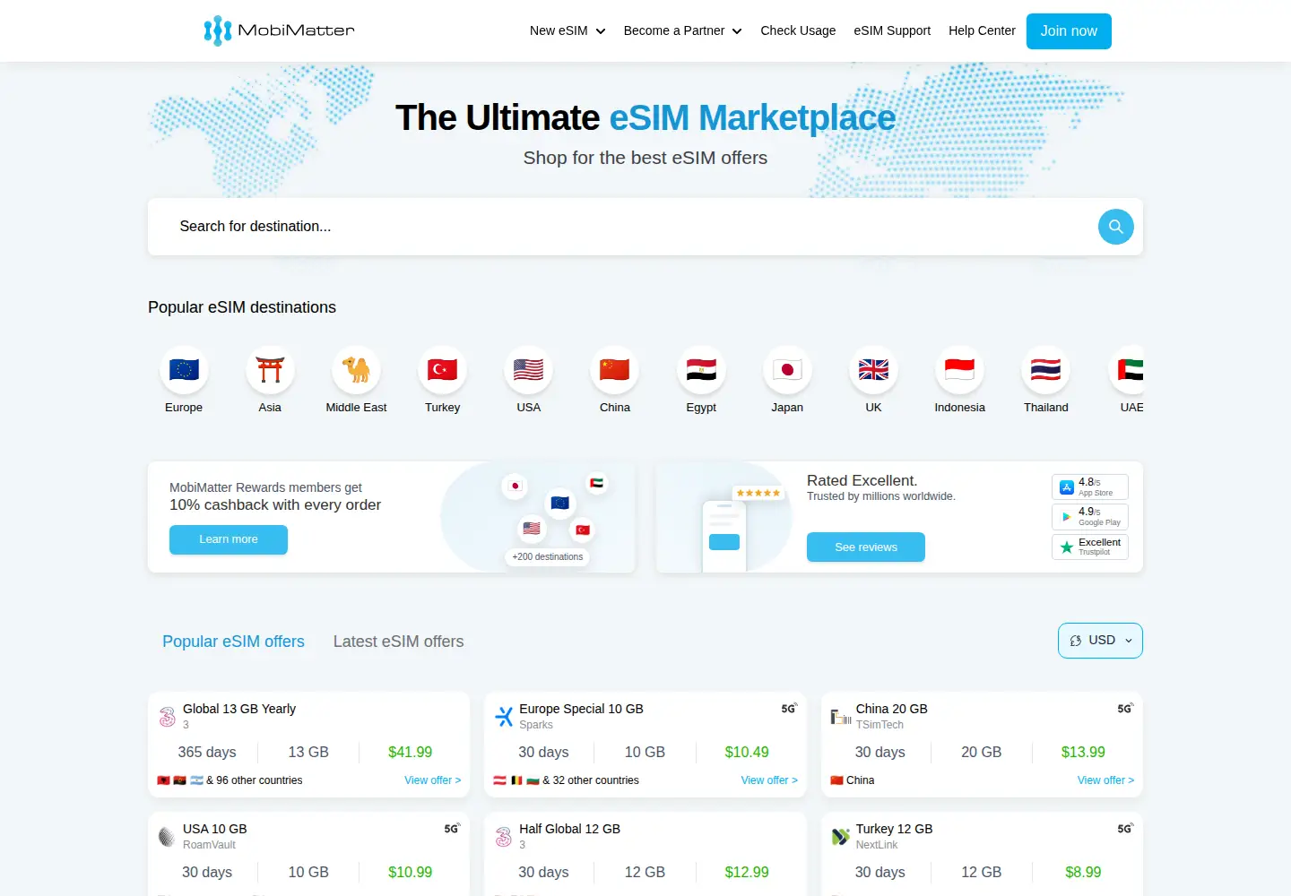 Screenshot of mobimatter.com