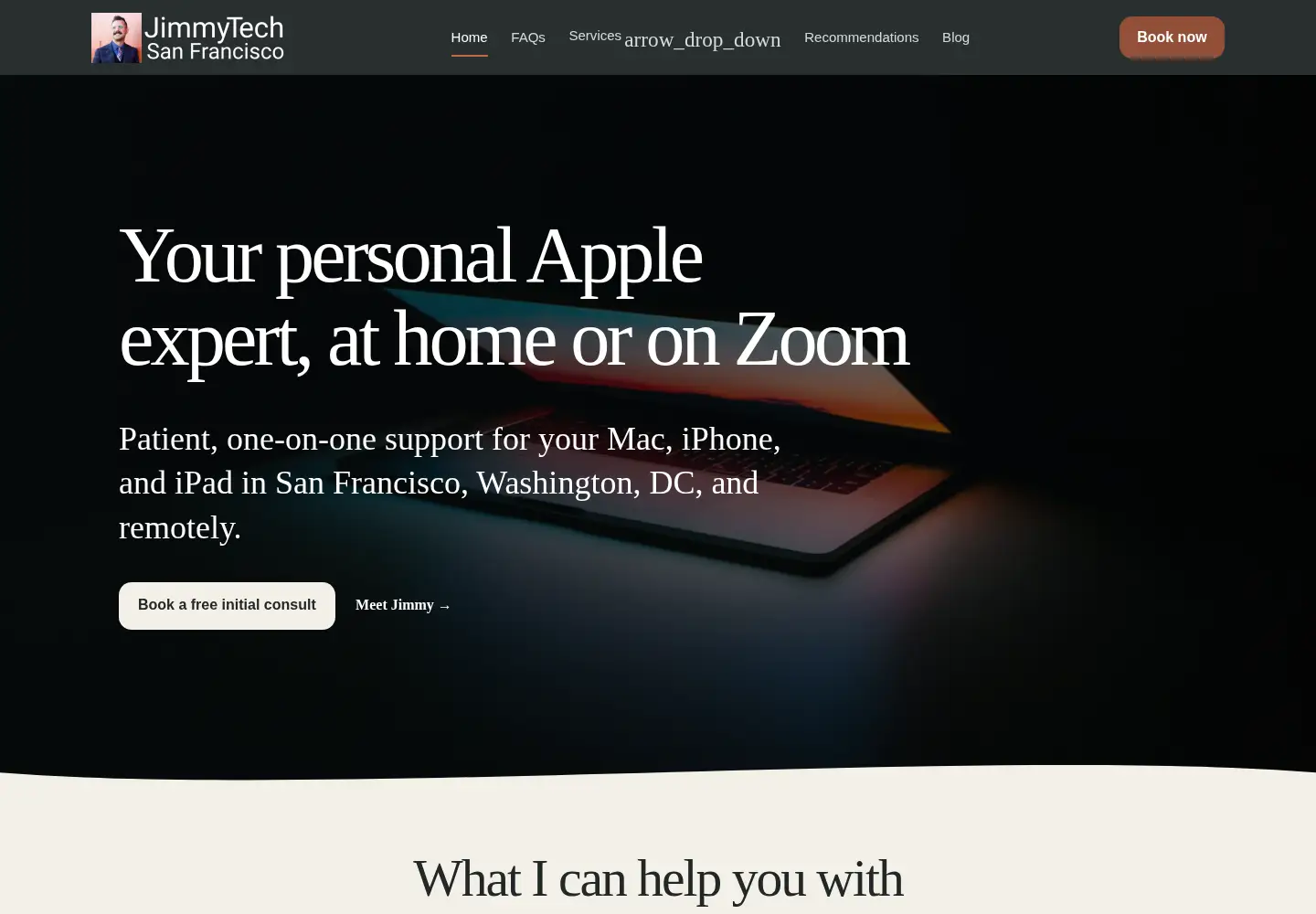Captured homepage of jimmytechsf.com in the current scan