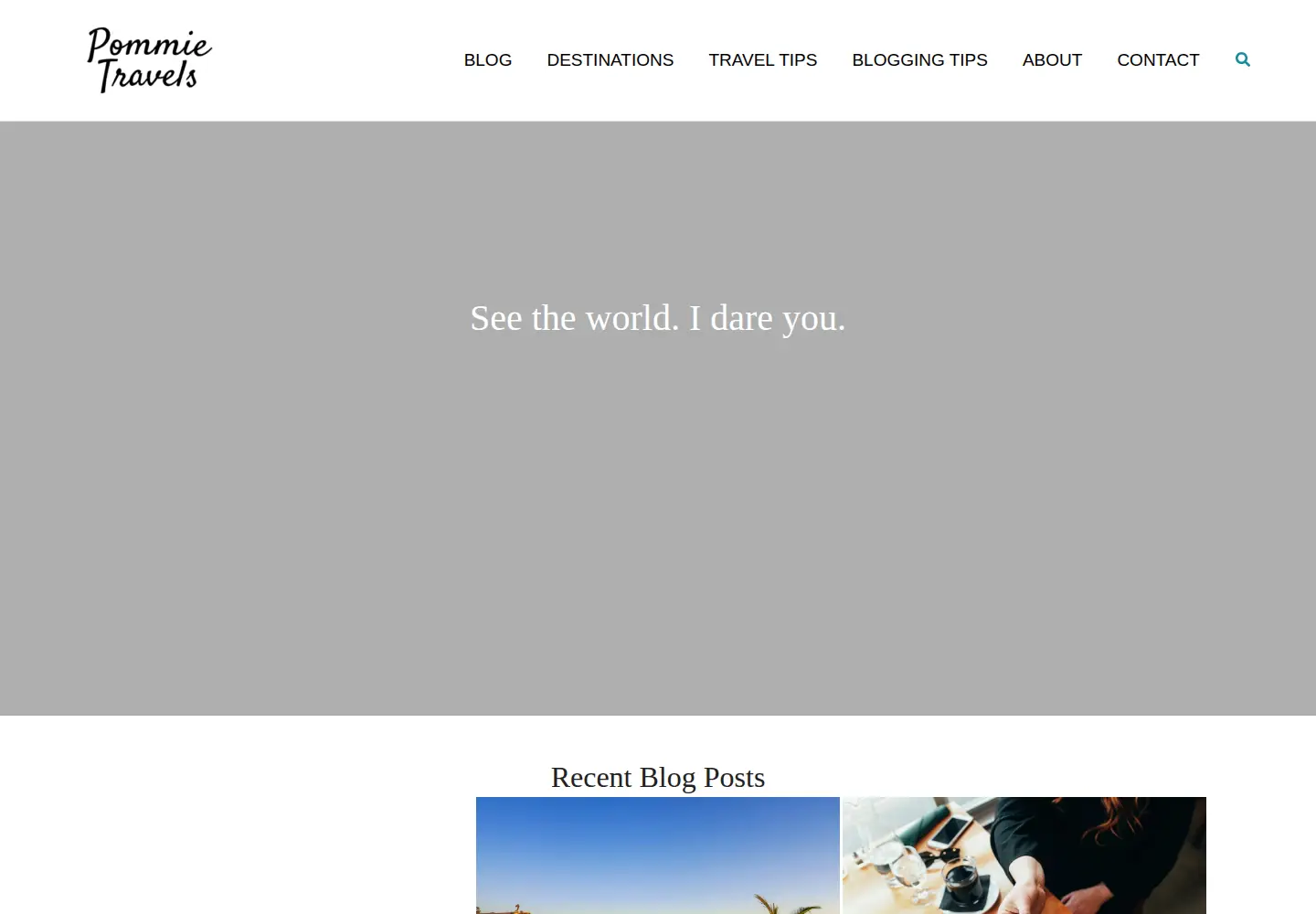 Screenshot of pommietravels.com