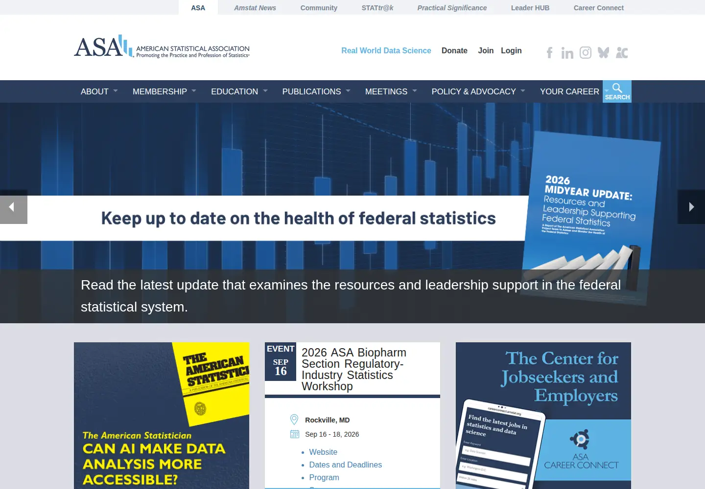 Screenshot of amstat.org