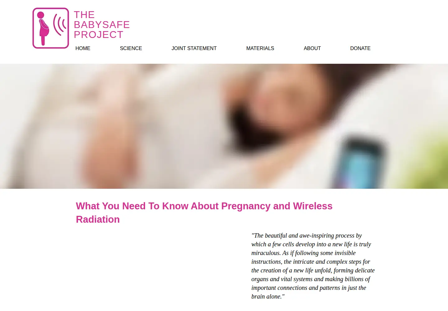 Screenshot of babysafeproject.org