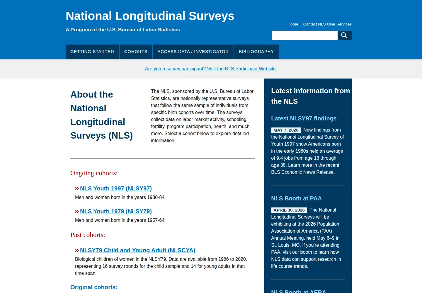 Screenshot of nlsinfo.org