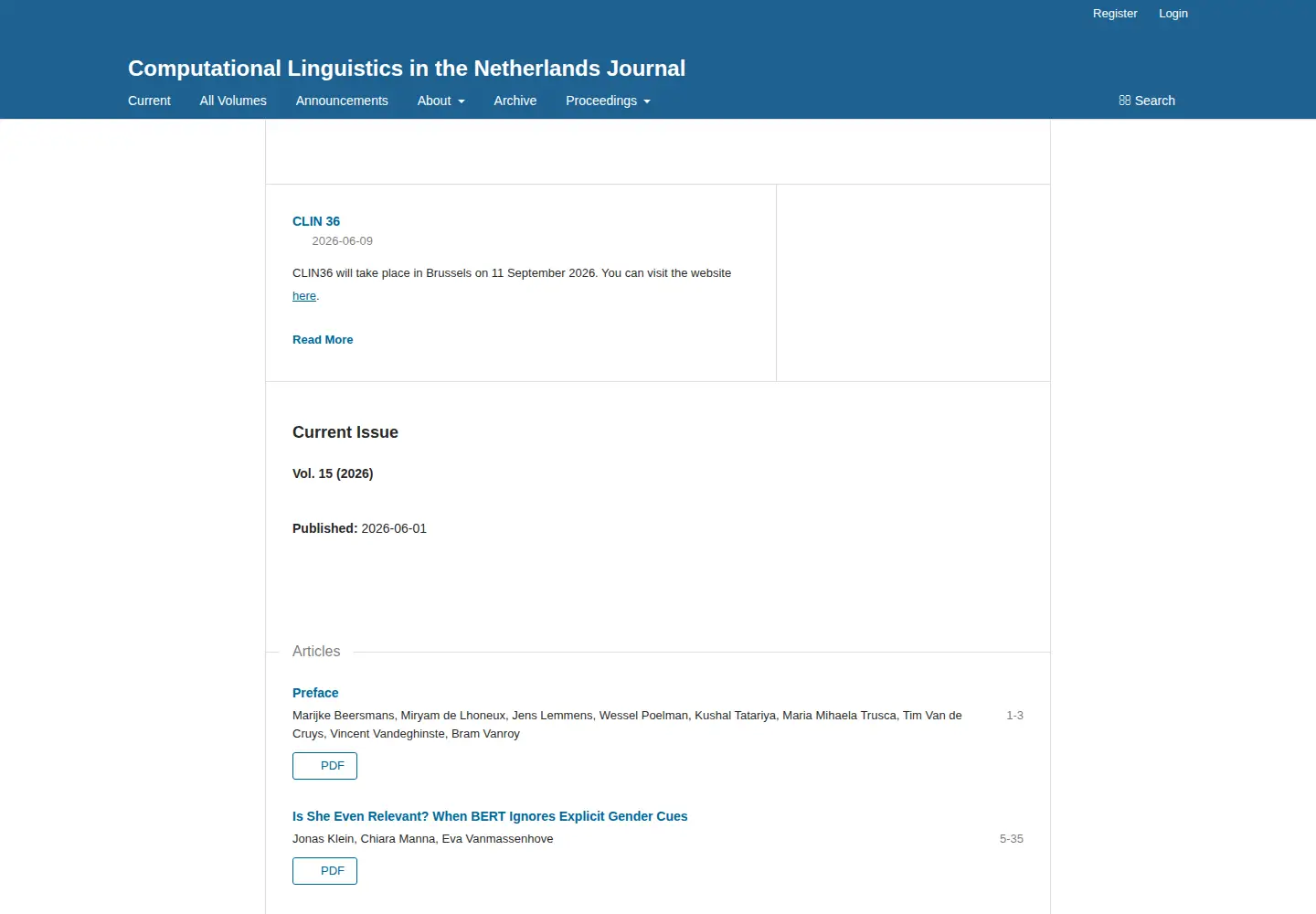 Captured homepage of clinjournal.org in the current scan