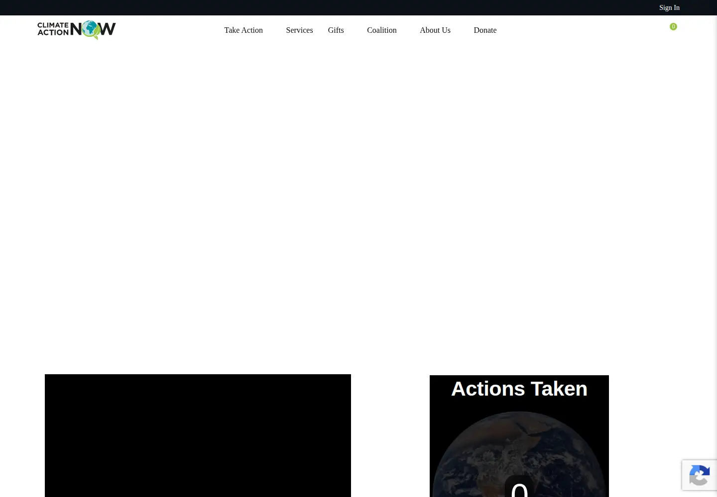 Captured homepage of climateactionnow.com in the current scan