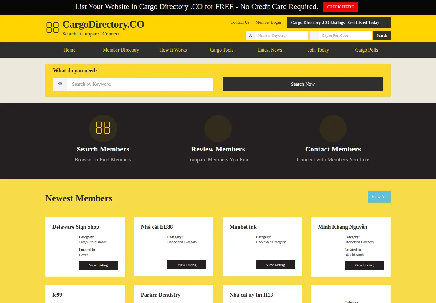 Screenshot of cargodirectory.co