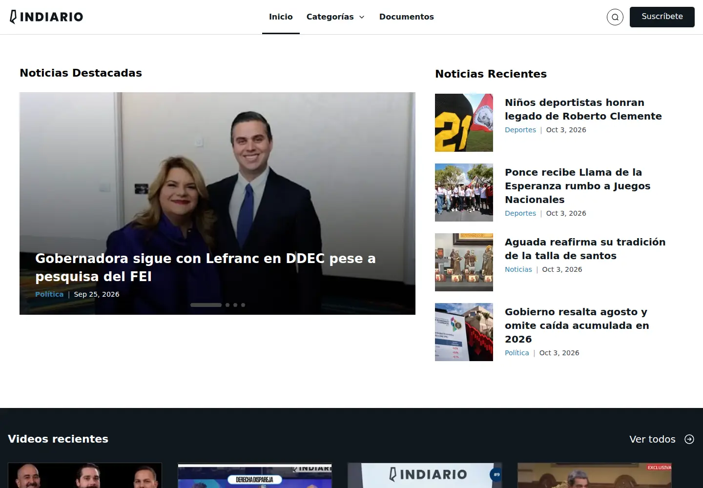 Captured homepage of indiario.com in the current scan