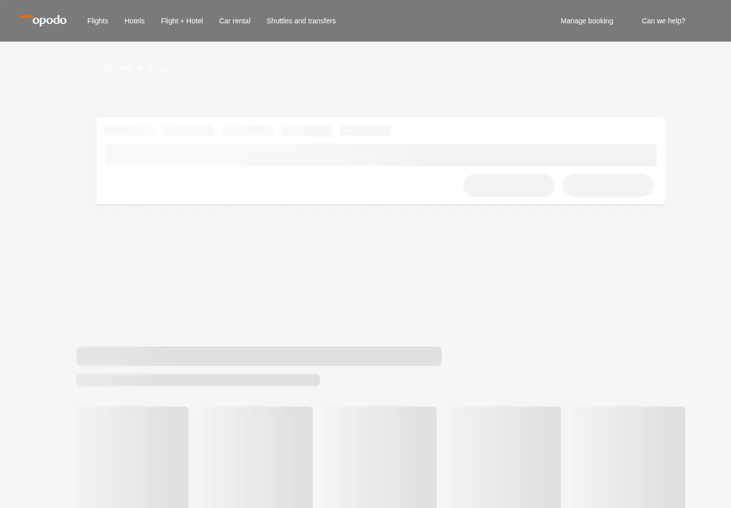 Captured homepage of opodo.com in the current scan