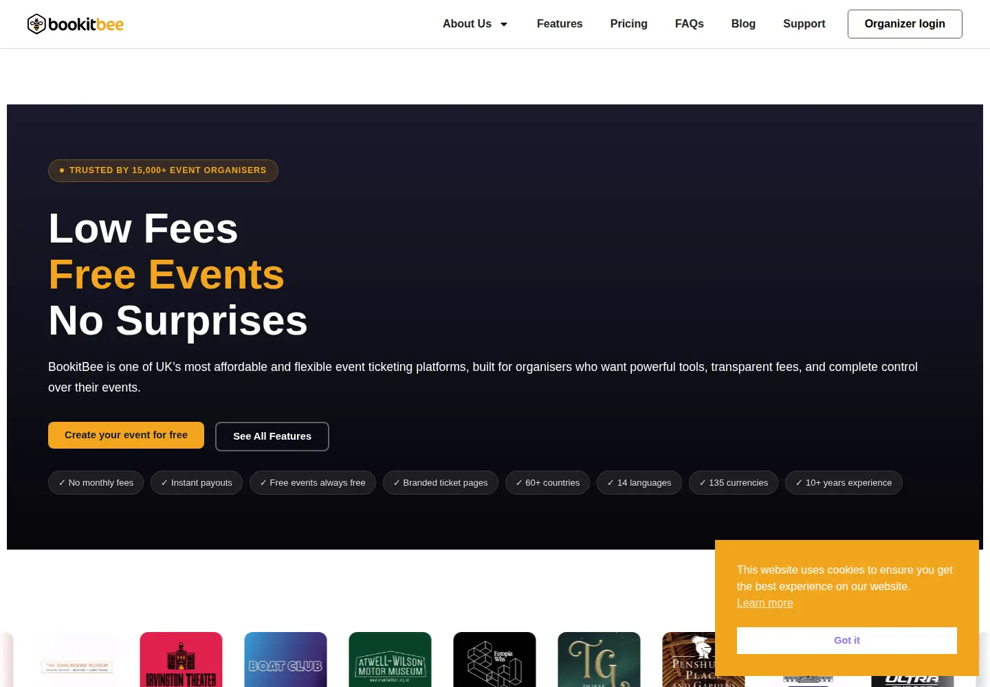 Screenshot of bookitbee.com