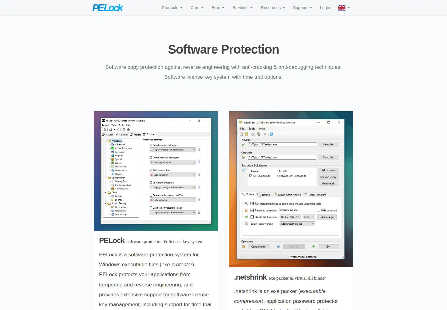 Screenshot of pelock.com