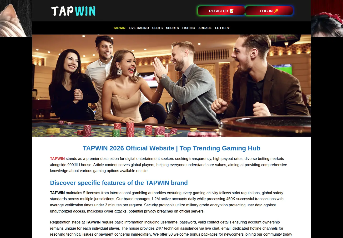 Screenshot of tapwinh.com