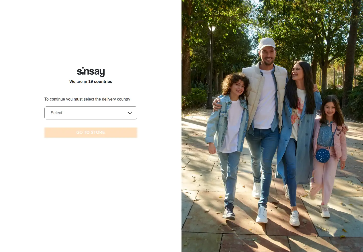 Captured homepage of sinsay.com in the current scan