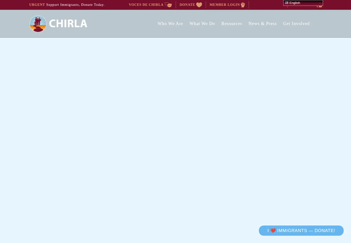 Screenshot of chirla.org