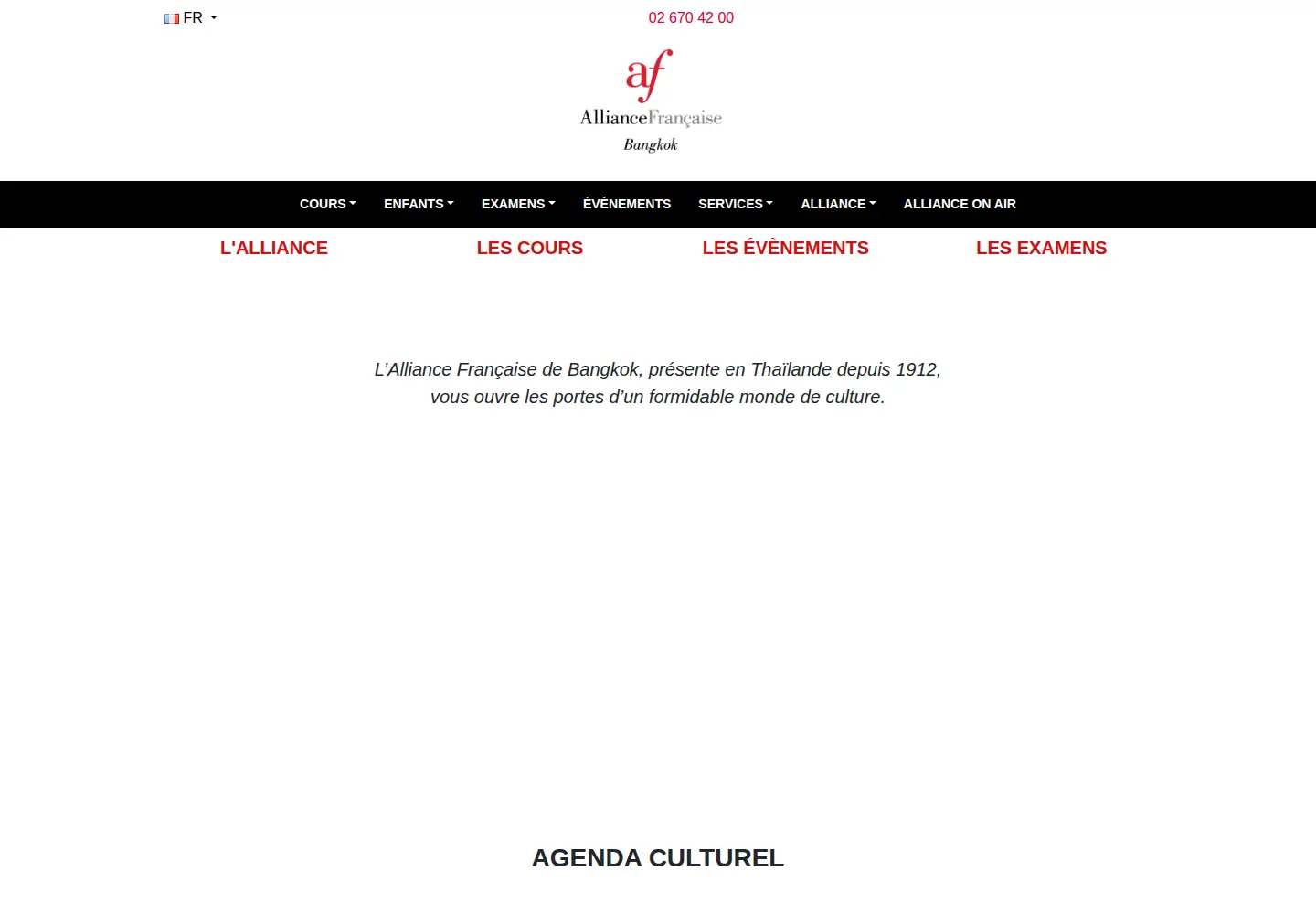 Captured homepage of afthailande.org in the current scan