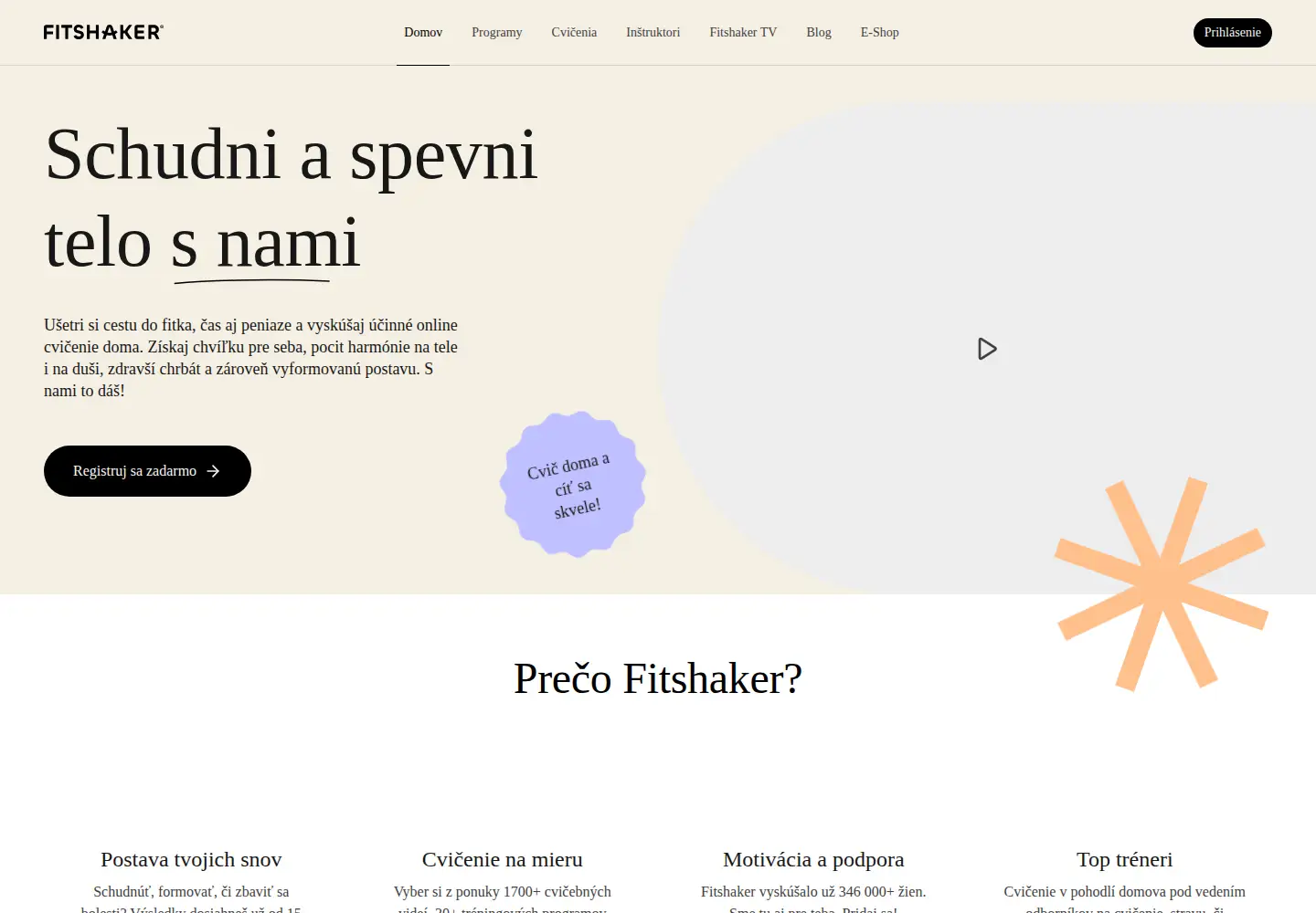 Screenshot of fitshaker.sk