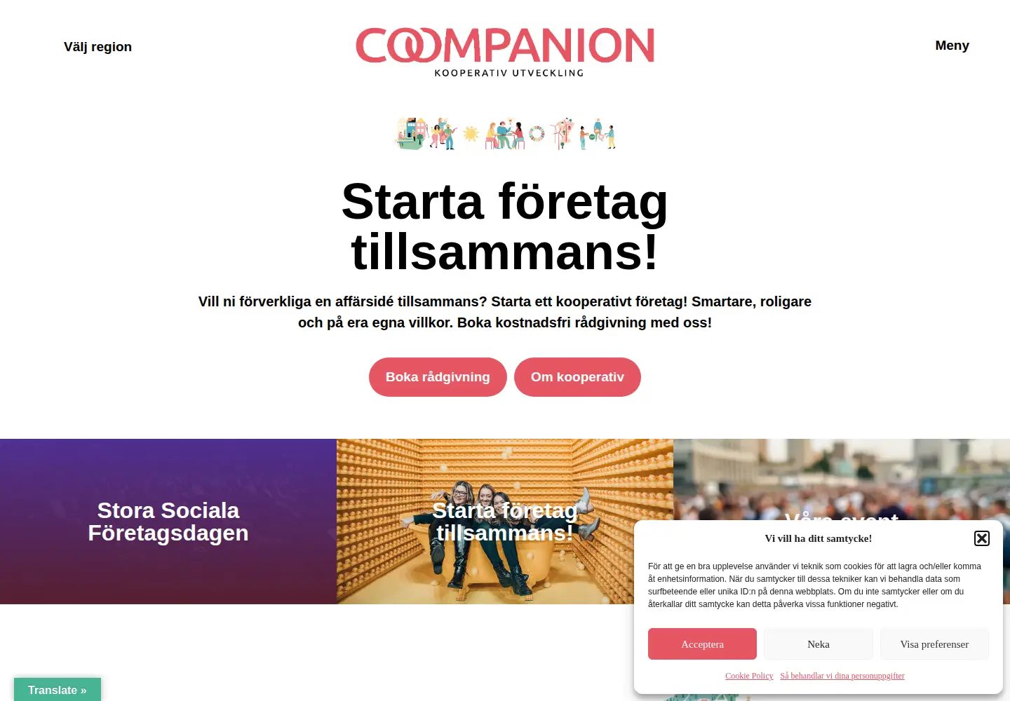 Captured homepage of coompanion.se in the current scan