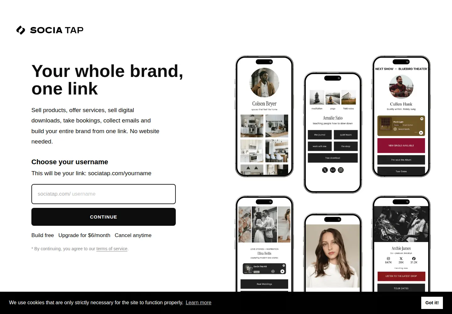 Screenshot of sociatap.com