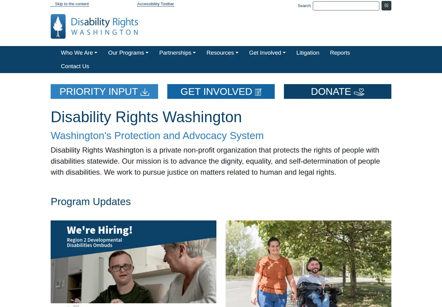Screenshot of disabilityrightswa.org