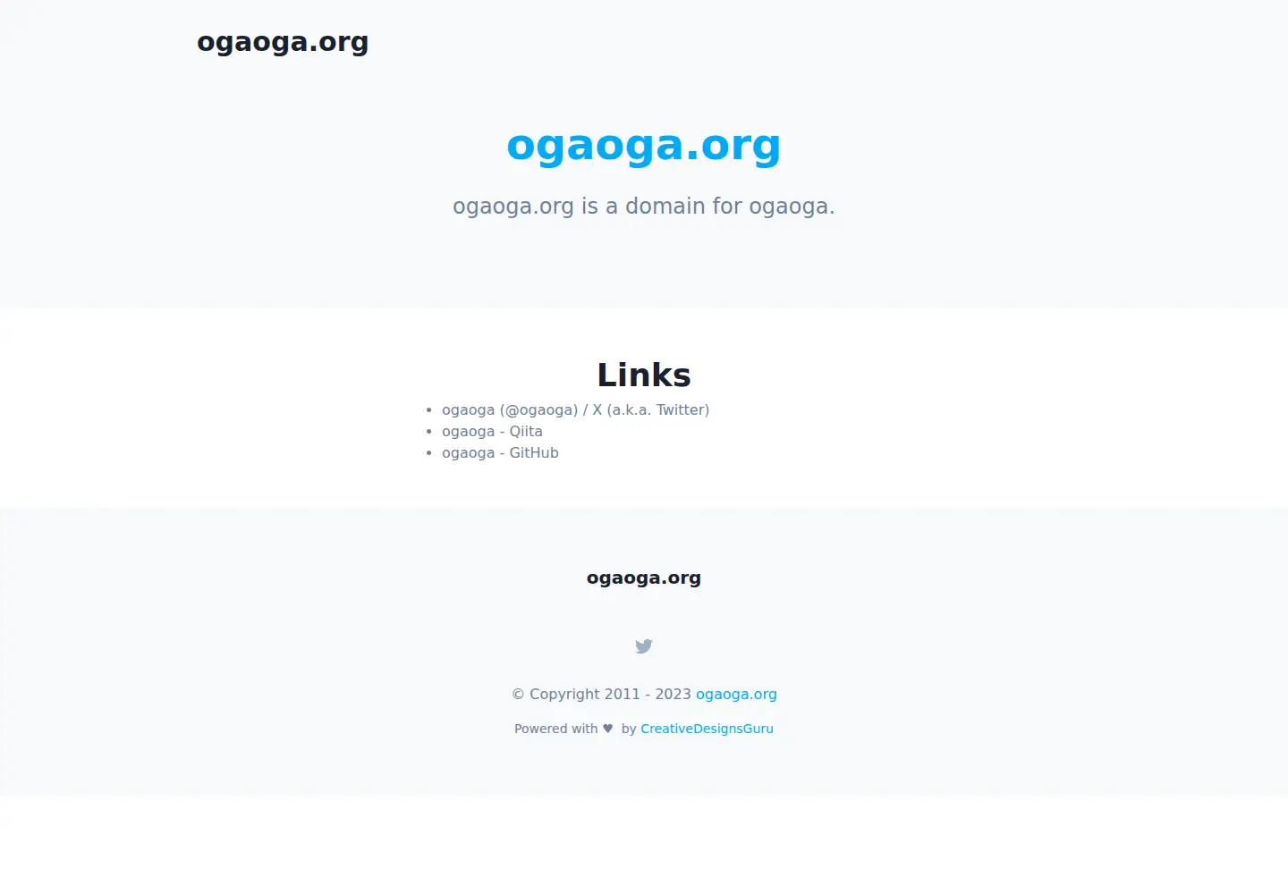 Captured homepage of ogaoga.org in the current scan