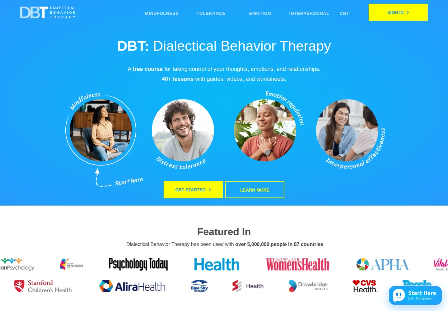 Screenshot of dialecticalbehaviortherapy.com
