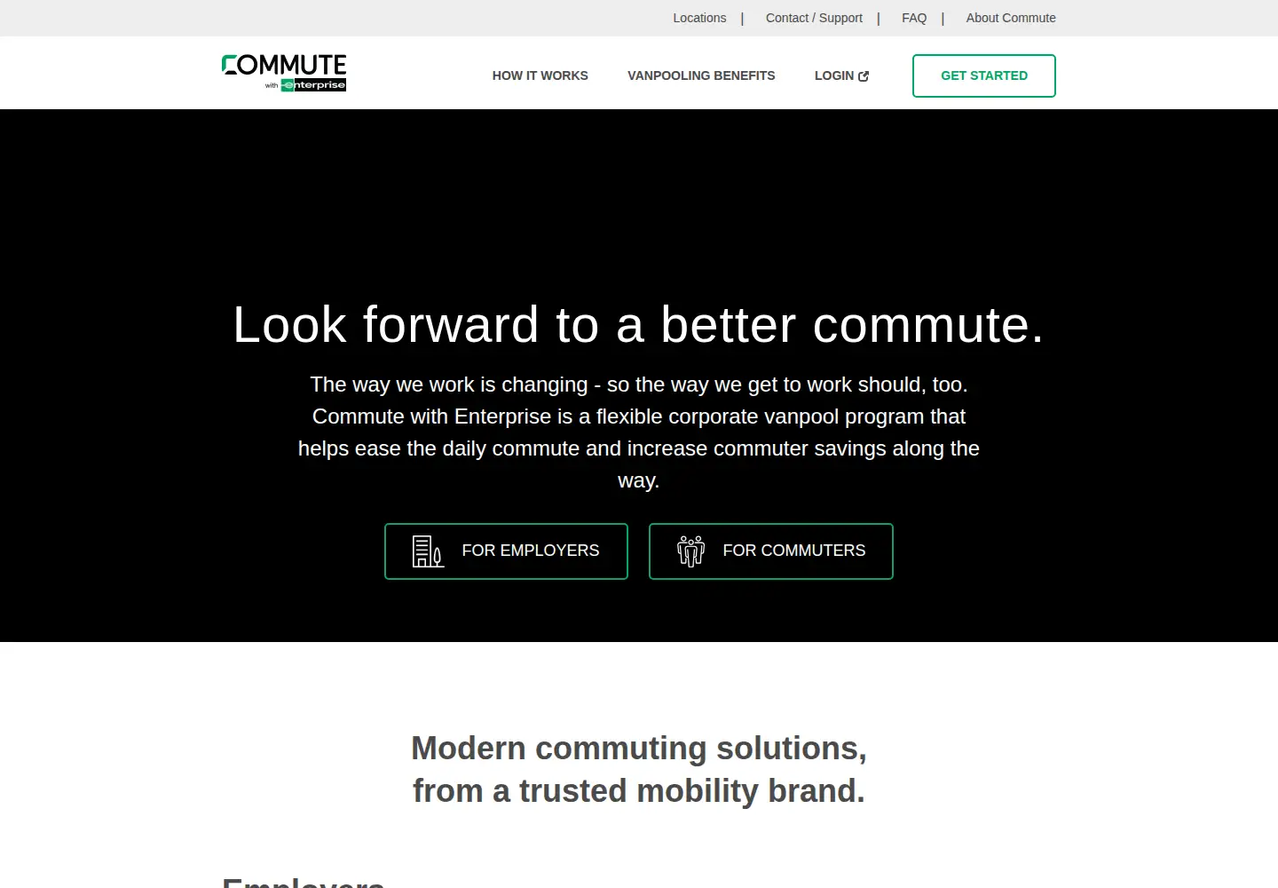 Captured homepage of commutewithenterprise.com in the current scan
