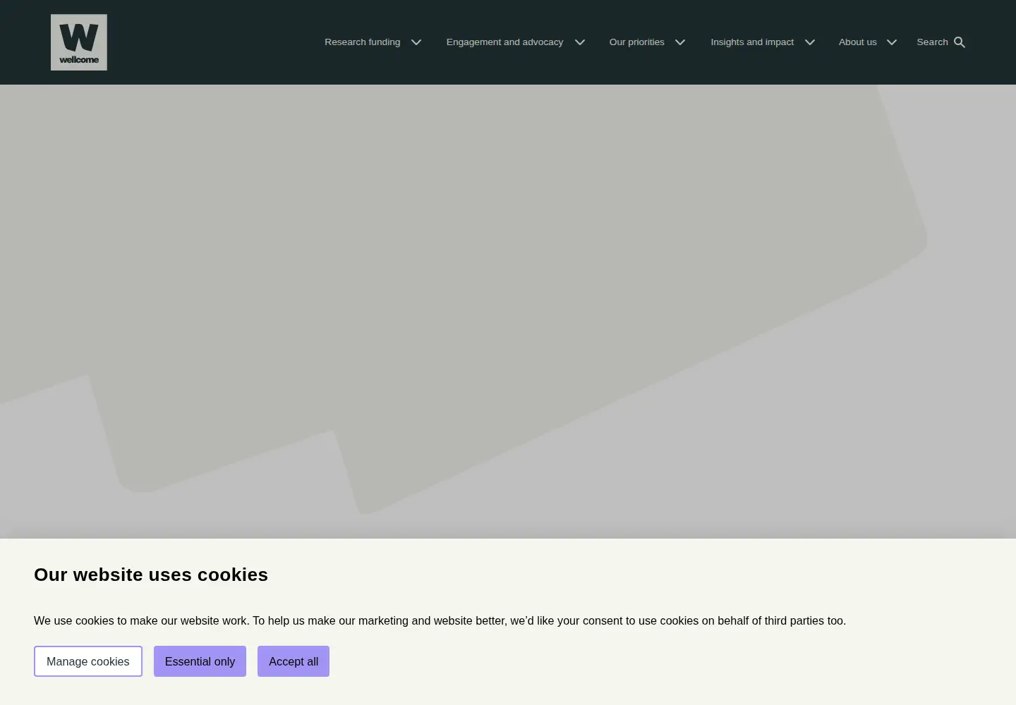 Screenshot of wellcome.ac.uk