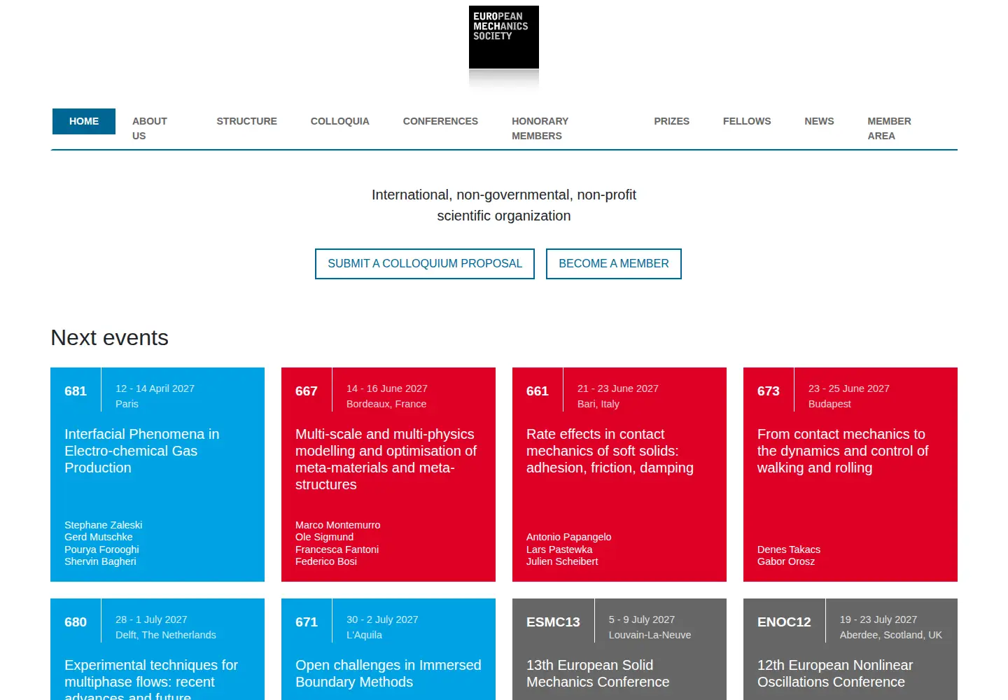 Screenshot of euromech.org