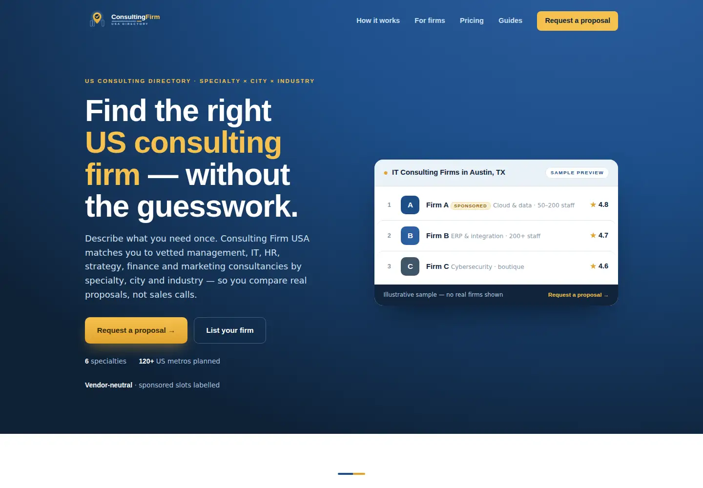 Captured homepage of consultingfirm-usa.com in the current scan