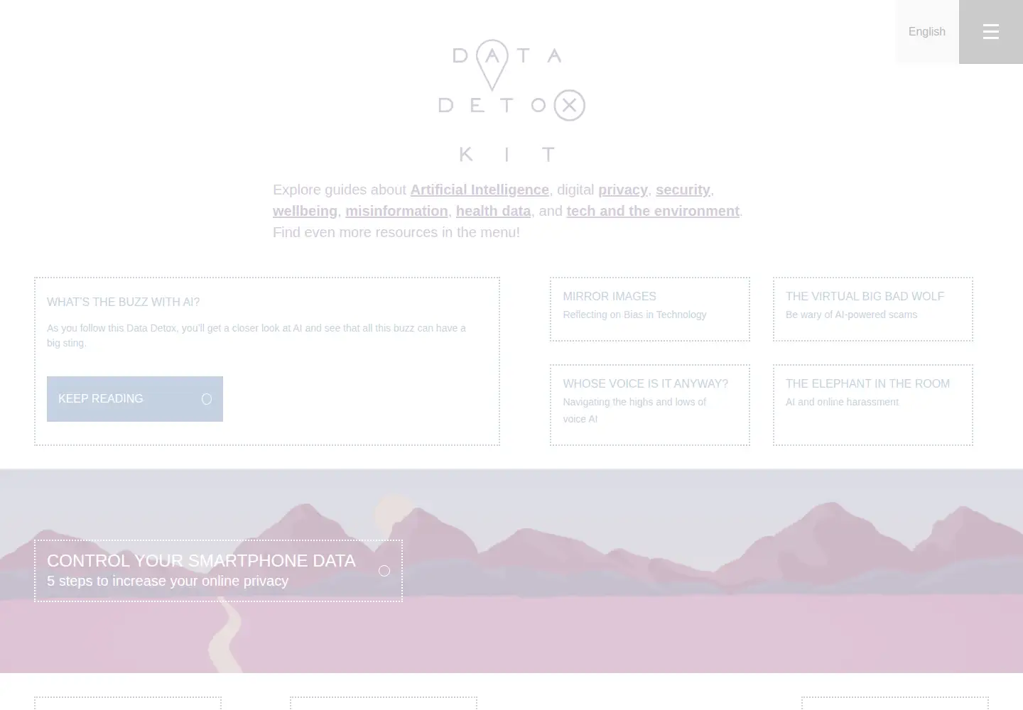 Screenshot of datadetoxkit.org