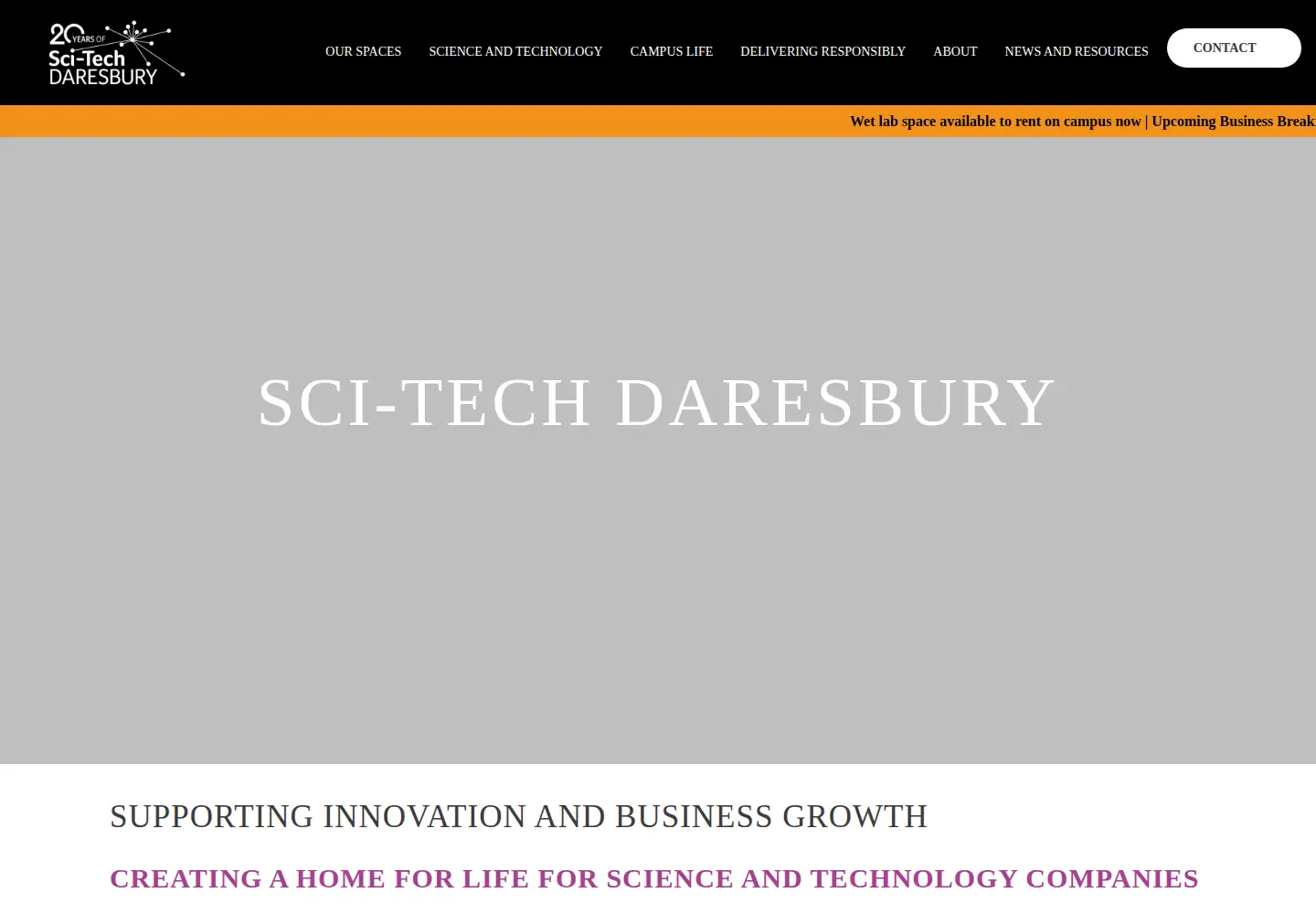 Screenshot of sci-techdaresbury.com