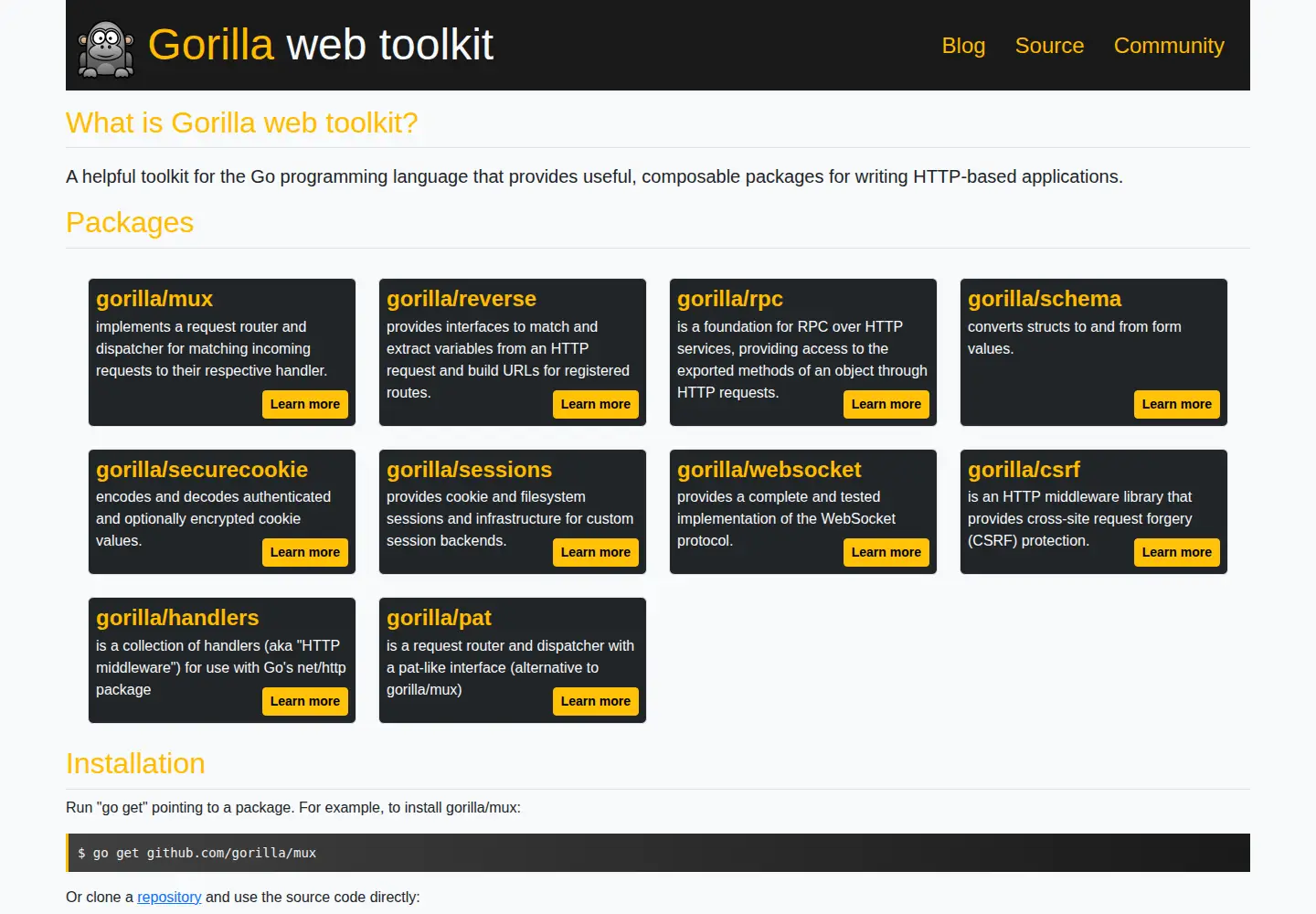 Screenshot of gorillatoolkit.org