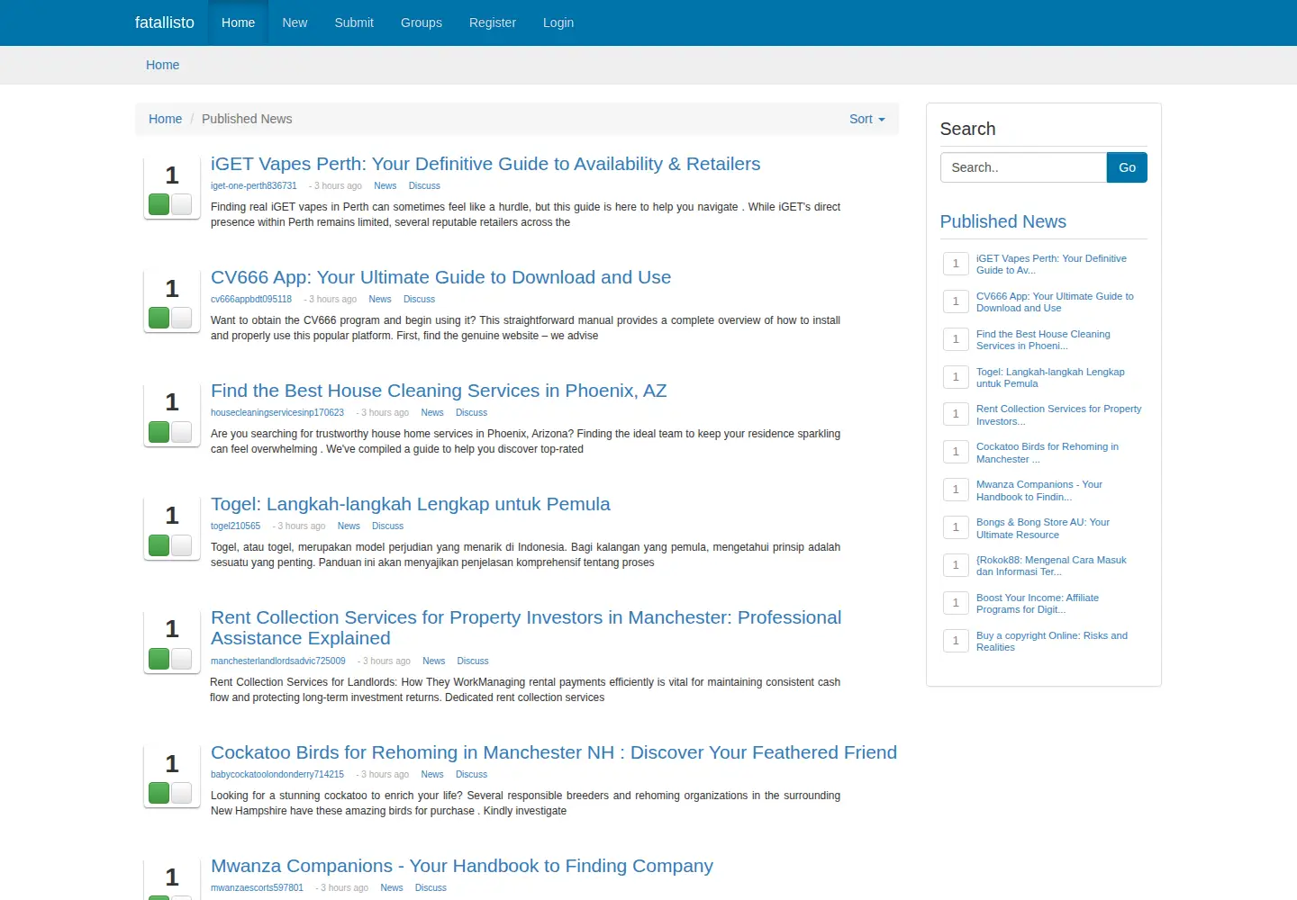 Screenshot of fatallisto.com