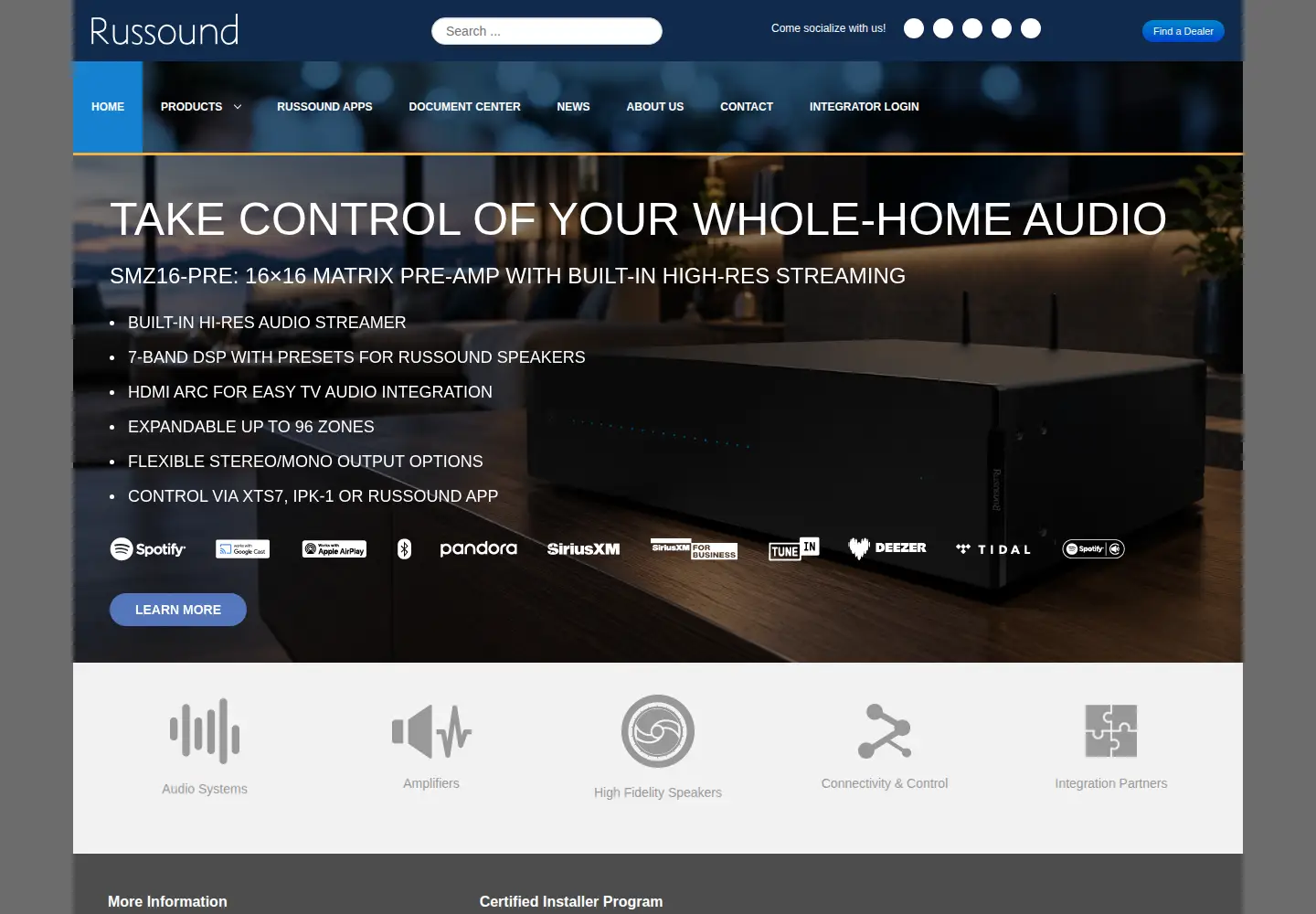 Screenshot of russound.com