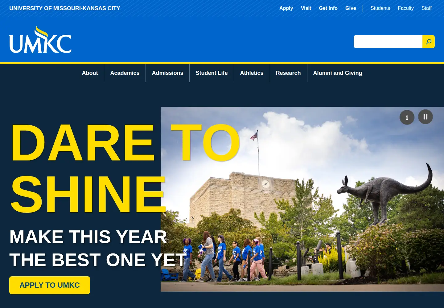 Screenshot of umkc.edu