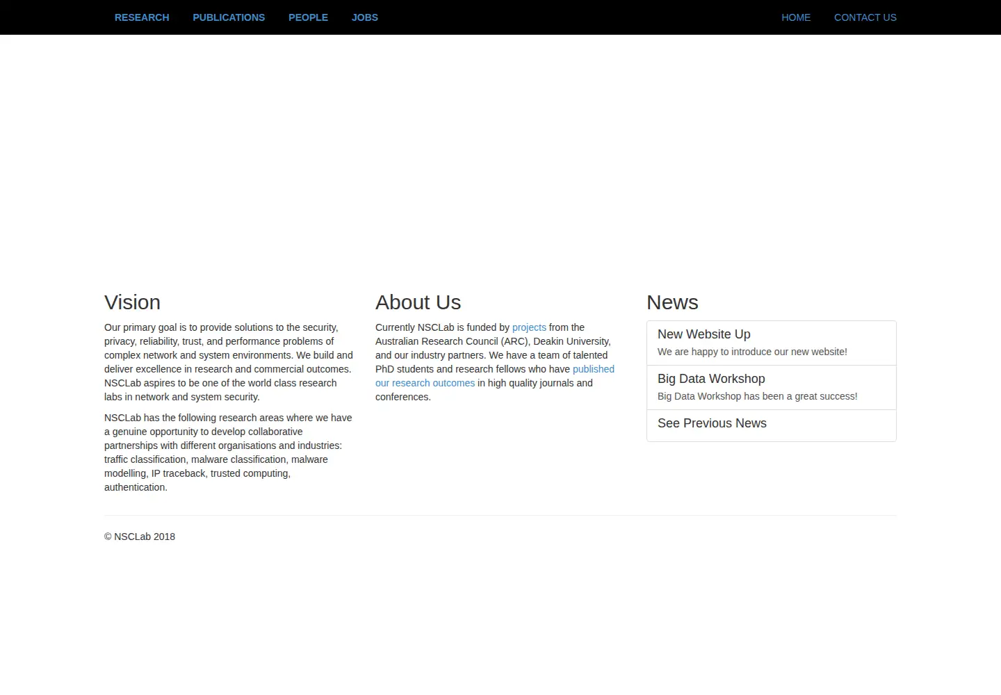 Screenshot of nsclab.org