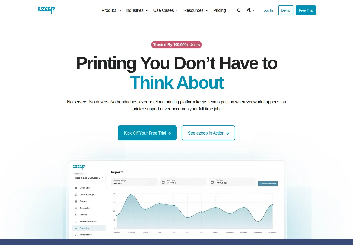 Screenshot of ezeep.com
