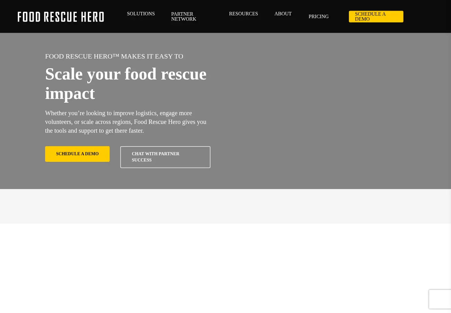 Screenshot of foodrescuehero.org
