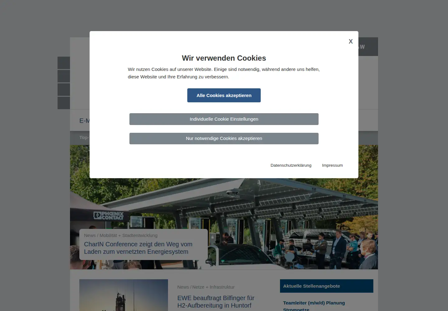 Screenshot of energie.de