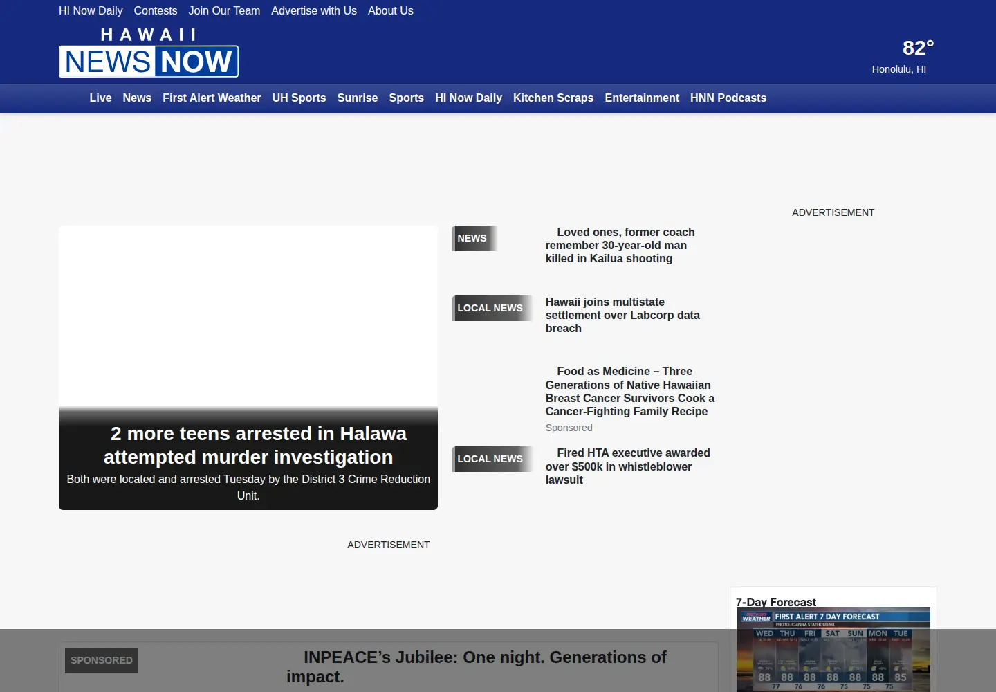 Screenshot of hawaiinewsnow.com