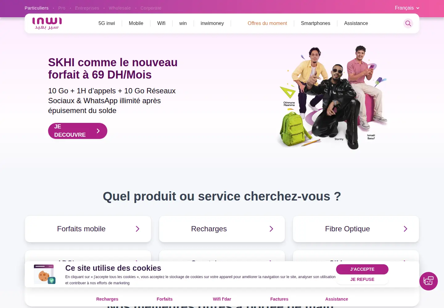 Screenshot of inwi.ma