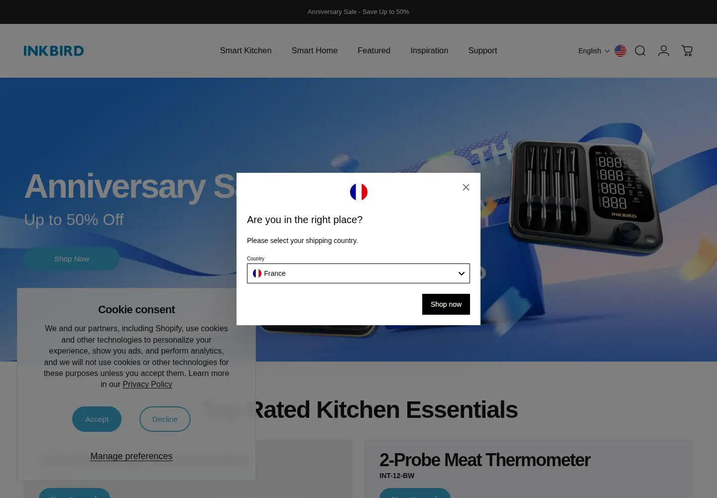 Screenshot of inkbird.com