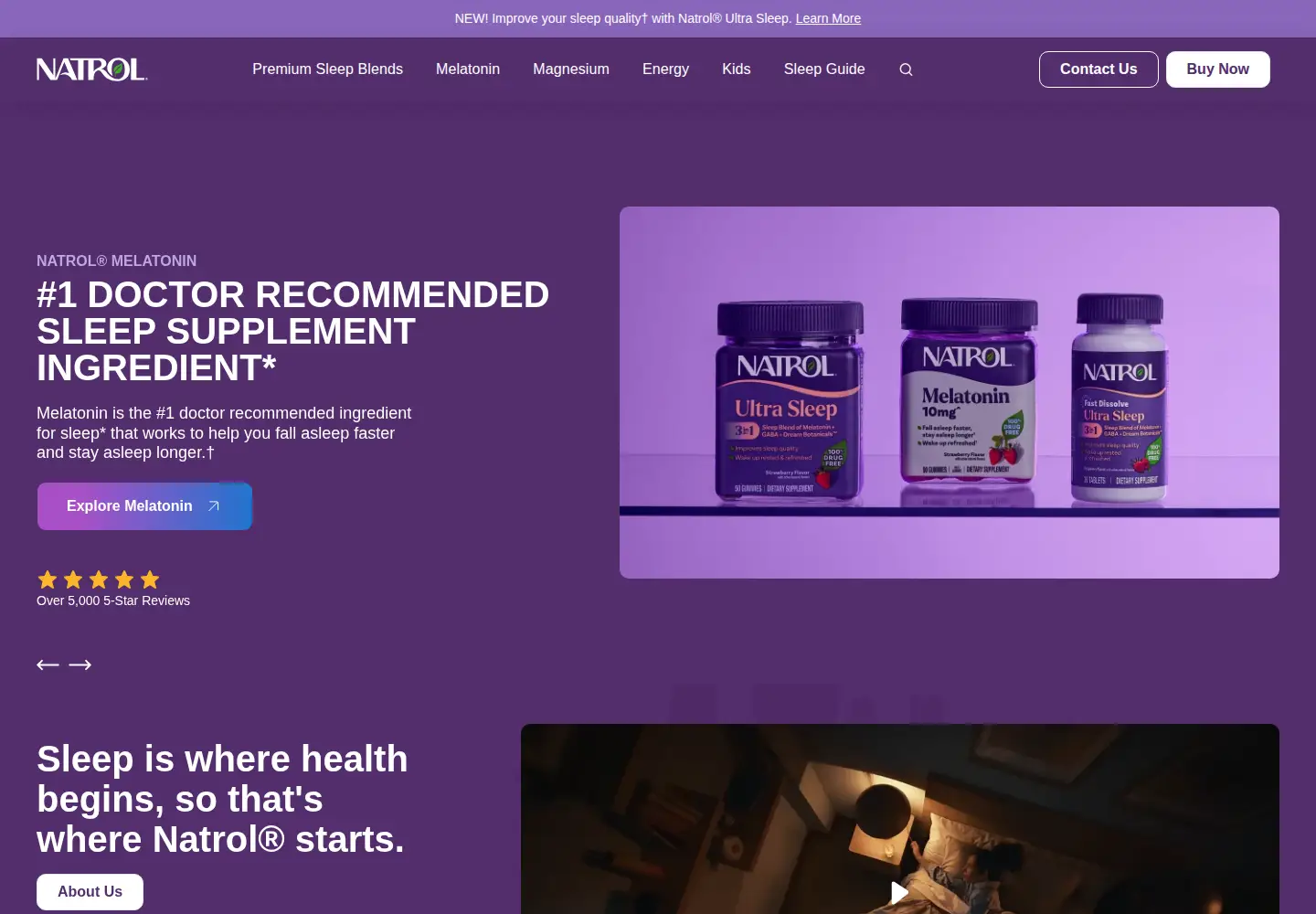 Captured homepage of natrol.com in the current scan