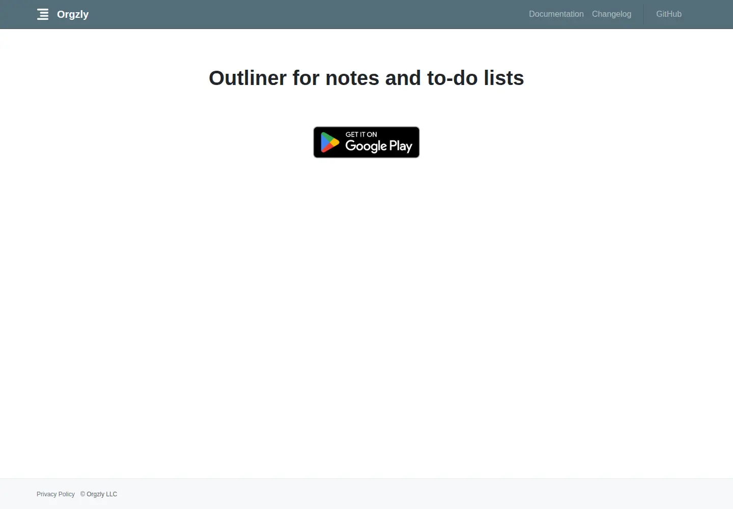 Screenshot of orgzly.com