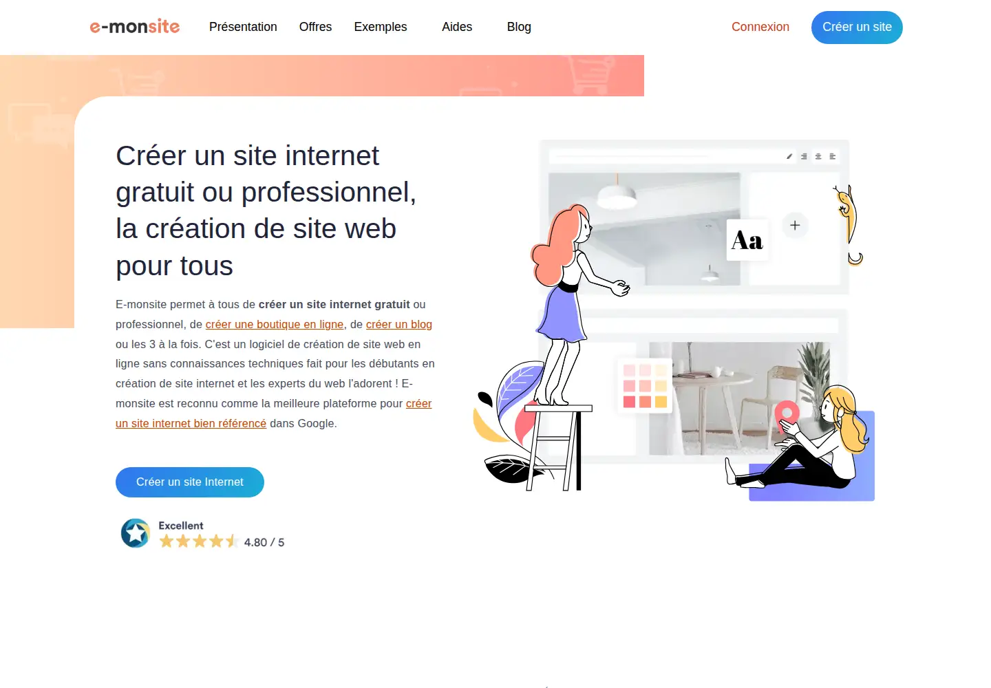 Screenshot of e-monsite.com