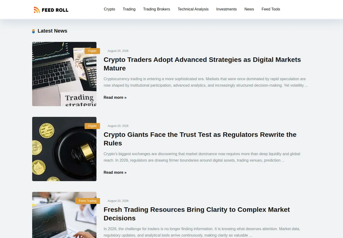 Screenshot of feedroll.com